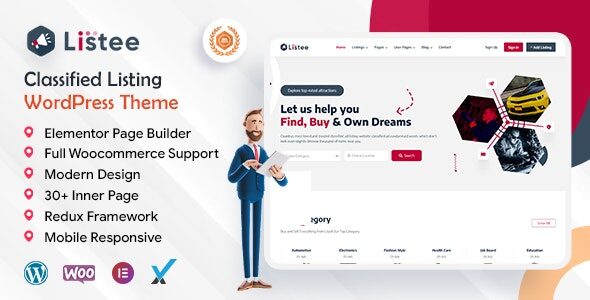 Listee 1.0.2 - Classified Ads and Listing Directory WordPress Theme