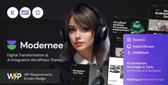 Modernee 1.6 - AI Company & Digital Agency WordPress Theme