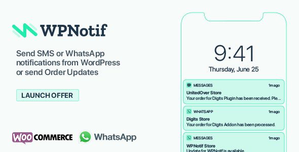 WPNotif 3.1.1 - WordPress SMS & WhatsApp Message Notifications