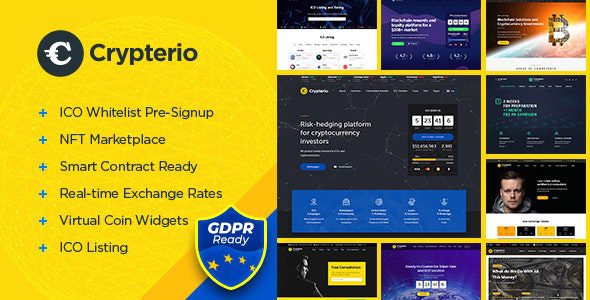 Crypterio 2.4.10 - NFT and Crypto Landing Page WordPress Theme
