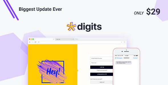Digits 8.6 + Addons – WordPress Mobile Phone Number OTP Signup and Login Form