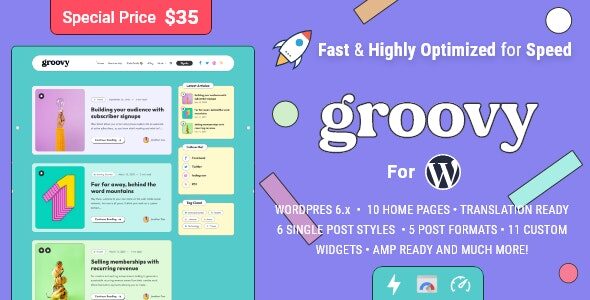 Groovy 2.3.0 - Modern & Lightweight Blog for WordPress